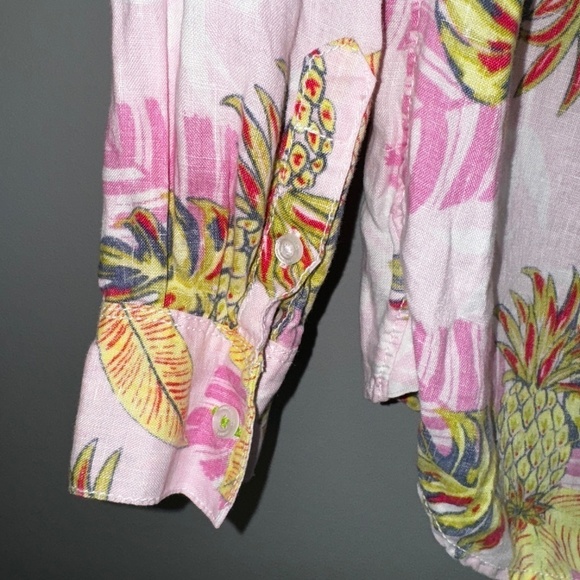 EUC Tommy Bahama Pineapple Parc Linen Button Up Shirt Size XS - Picture 6 of 9